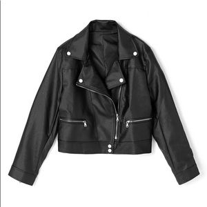 NWT GRL Japan Vegan Leather Moto Jacket Black S